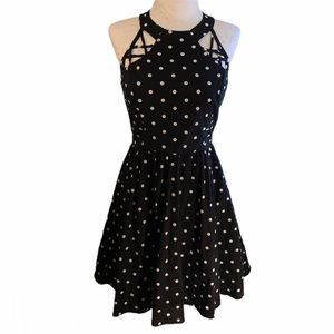 Charlotte Russe Polka dot dress black fit & flare